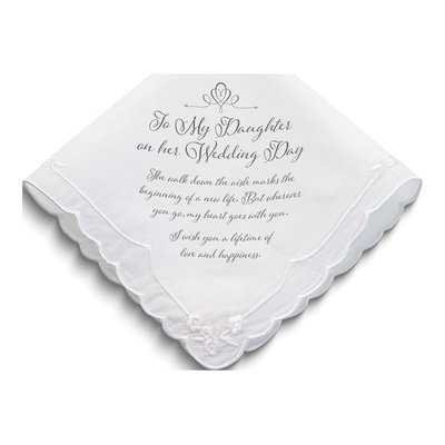 To My Daughter Wedding Day Sentiment Cotton Hankie