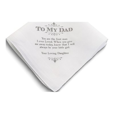 To My Dad Cotton Hankie Wedding Keepsake Gift