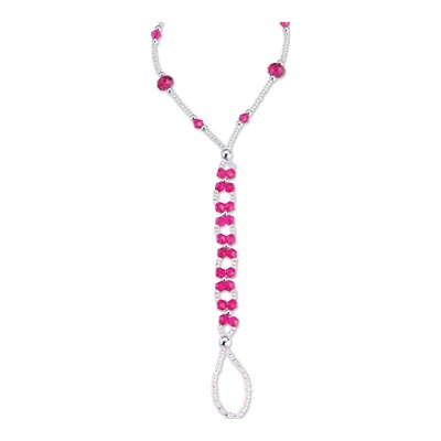 Lillian Rose Pair Hot Pink Beaded Stretch Foot Jewelry