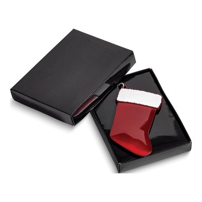 Engravable Red Pewter Stocking Ornament – view 5