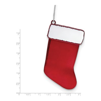 Engravable Red Pewter Stocking Ornament – view 7