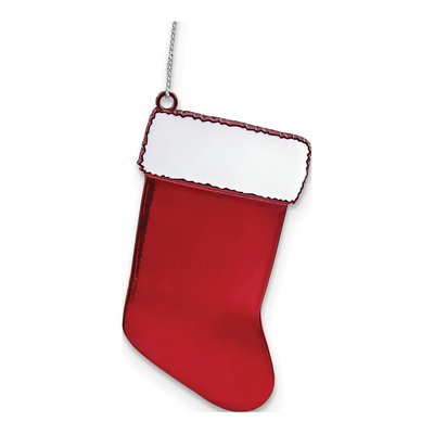 Engravable Red Pewter Stocking Ornament