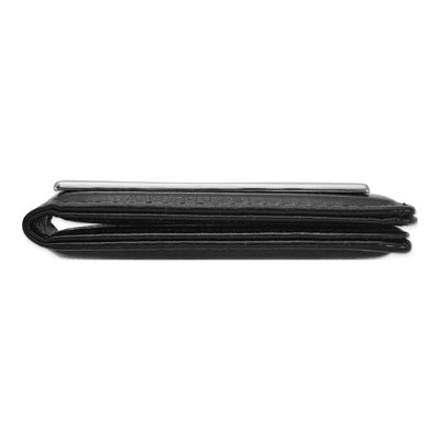 Black Faux Leather Magnetic Nickel-Plated Money Clip – view 2