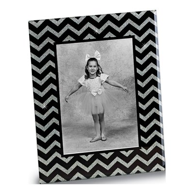 Black & Silver Glass 5x7 Photo Frame