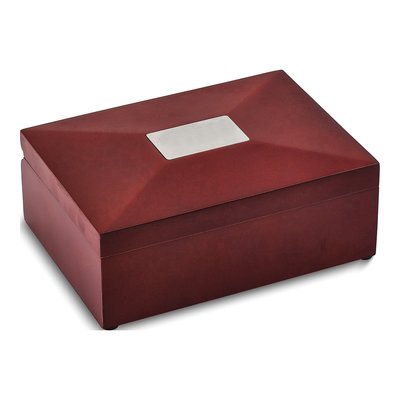 Mahogany Finish Wooden Keepsake Chest with Engraving Plate