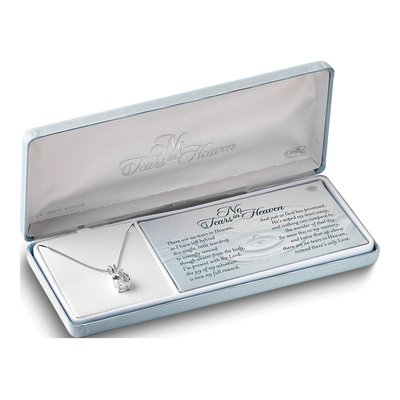 No Tears in Heaven CZ Teardrop Memorial Necklace – view 5