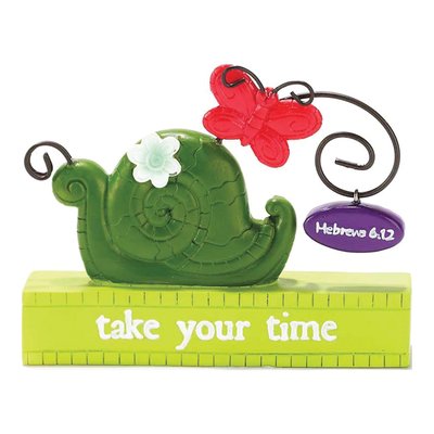 Take Your Time Snail & Butterfly Resin Figurine