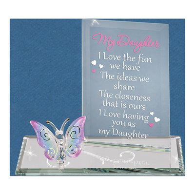 Glass Baron 'My Daughter' Blue Butterfly Figurine Gift – view 3
