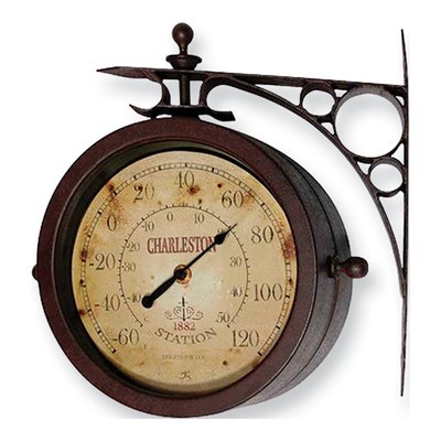 Charleston Indoor/Outdoor Thermometer & Clock – view 2