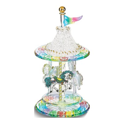 Glass Baron Carousel Figurine with 22k Gold Accents