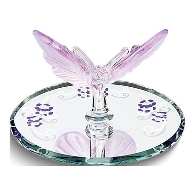Glass Baron Lavender Butterfly Figurine w/ Crystals – view 2