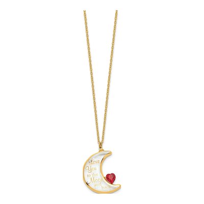 Glass Baron Gold-Tone Heart Necklace "Love You" – view 2