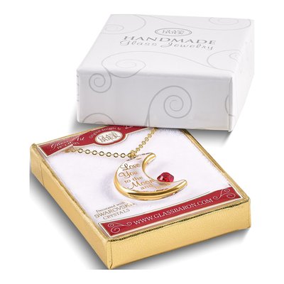 Glass Baron Gold-Tone Heart Necklace "Love You" – view 4