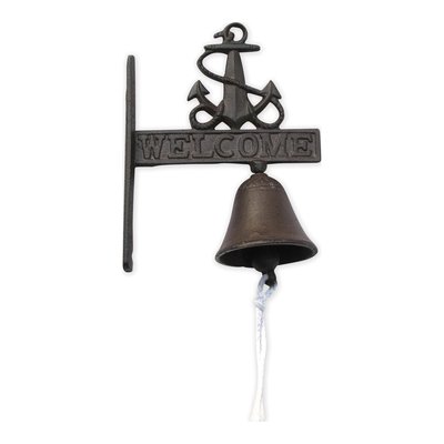 Cast Iron Welcome Bell with Anchor Design – view 2