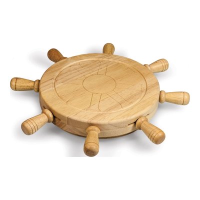 Rubberwood Cheese Board Set with Stainless Tools – view 2