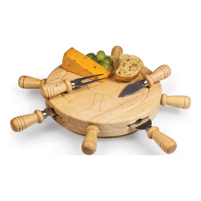 Rubberwood Cheese Board Set with Stainless Tools – view 3