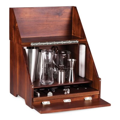 Madison Cherry Wood Tabletop Bar Set with Tools – view 3