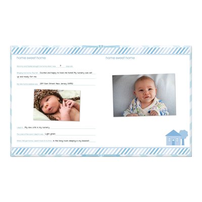 Blue Chevron Baby Memory Book with Ink Pad – view 3