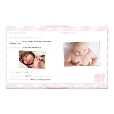 Pink Chevron Baby Memory Book with Photo & Print Pad – view 3