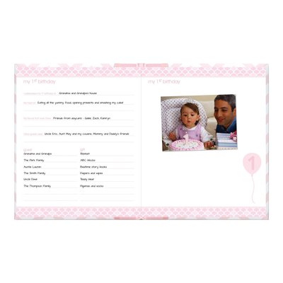 Pink Chevron Baby Memory Book with Photo & Print Pad – view 4