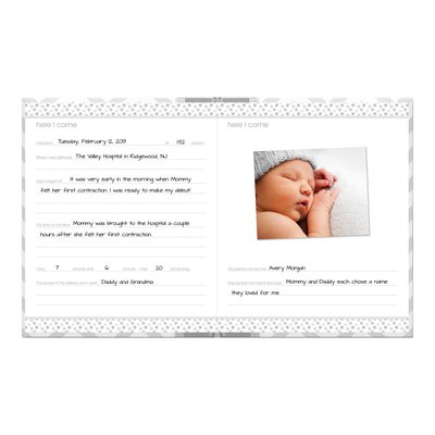 Grey Chevron Baby Memory Book with Ink Pad, 50 Pages – view 2