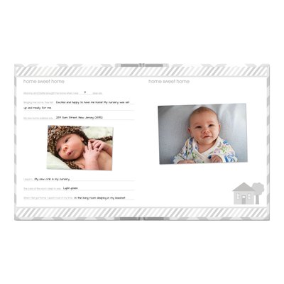 Grey Chevron Baby Memory Book with Ink Pad, 50 Pages – view 3