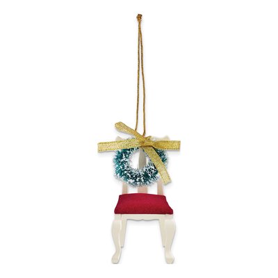 Christmas Wreath Memorial Wooden Chair Ornament – view 4