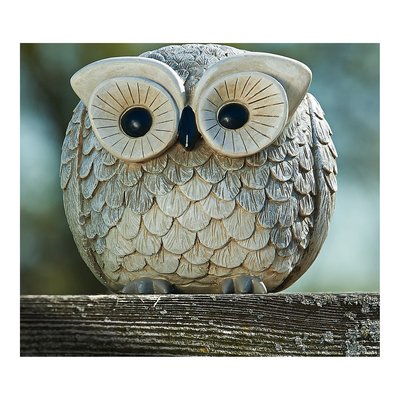 Stone Resin Owl Garden Statue - Grey Home Decor