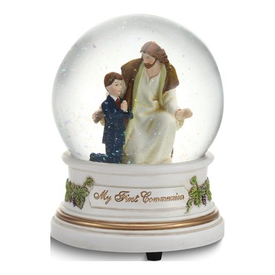 Musical First Communion Glitterdome Gift - Boy