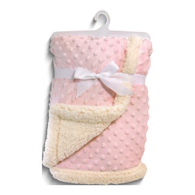 Pink Bumpy Plush Sherpa Baby Blanket
