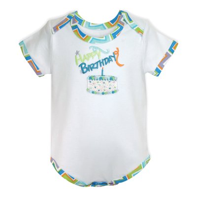 Blue Happy Birthday Snapshirt, 6-12 Months