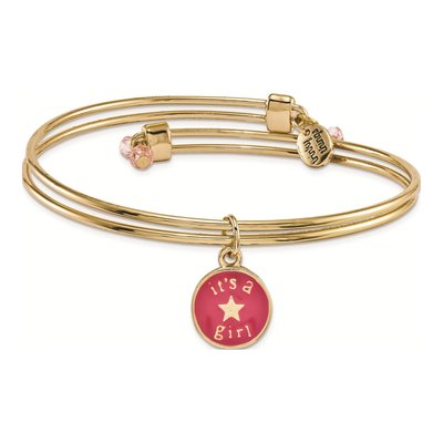 It's a Girl Star Bangle Bracelet & Card Gift