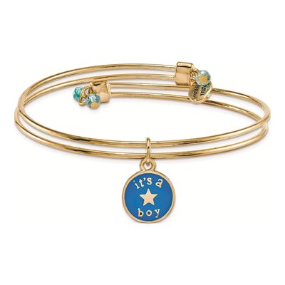 Gold-Tone It's a Boy Star Bangle Bracelet Gift