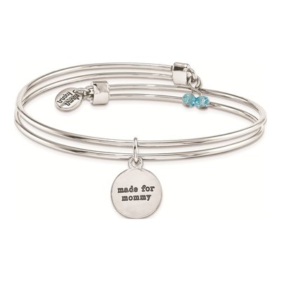 Silver-Tone Congrats Stork Bangle Bracelet & Card – view 2