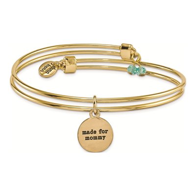 Gold-Tone Stork Congrats Bangle Bracelet & Card – view 2