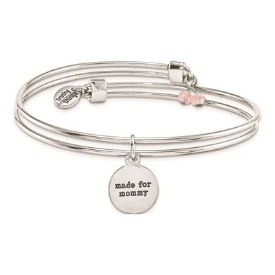 Silver-Tone Mom Hearts Bangle Bracelet – view 2