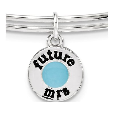 Soon to Be Mrs. Silver-Tone Bangle Bracelet & Card – view 2