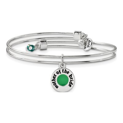 Green Mother of Bride Bangle Bracelet