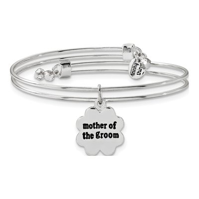 Silver-Tone Mother of the Groom Bangle Bracelet & Card – view 2