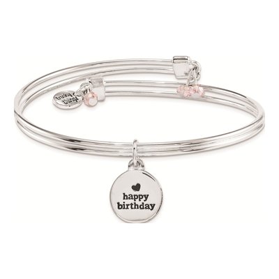 Silver-Plated Birthday Happiness Bangle Bracelet – view 2
