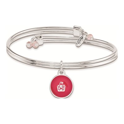 Silver-Plated Birthday Happiness Bangle Bracelet