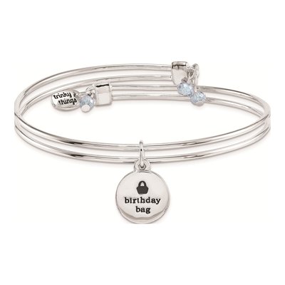 Birthday Wishes Silver-Tone Bangle Bracelet & Card – view 2