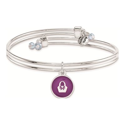 Birthday Wishes Silver-Tone Bangle Bracelet & Card