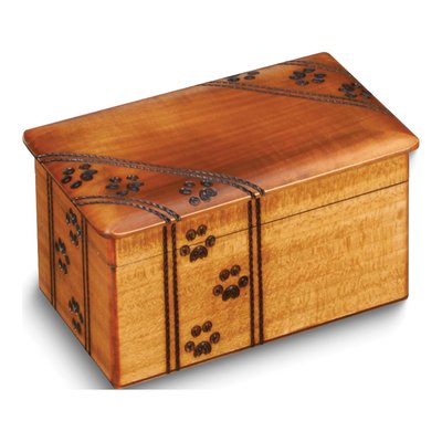 Paw Prints Wooden Pet Memorial Keepsake Box