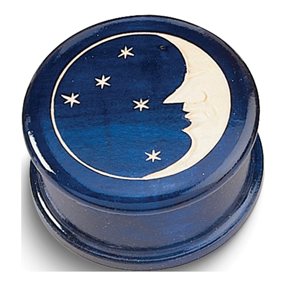 Wooden Moon & Stars Round Keepsake Box