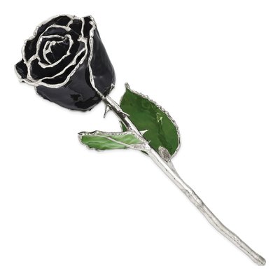 Black Lacquer Dipped Real Rose – view 2