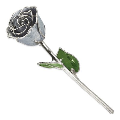 Silver-Dipped Real Rose with Moonstone Accent – view 2