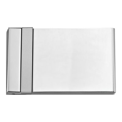 Silver-Tone Engravable Business Card Case