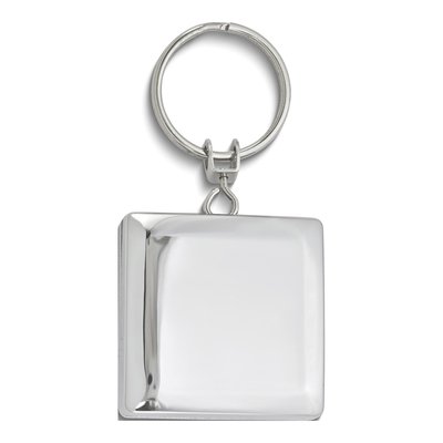 Engravable Silver-Tone Retractable Key Ring w/ Belt Clip
