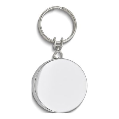 Engravable Silver-Tone Retractable Key Ring